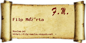 Filp Márta névjegykártya